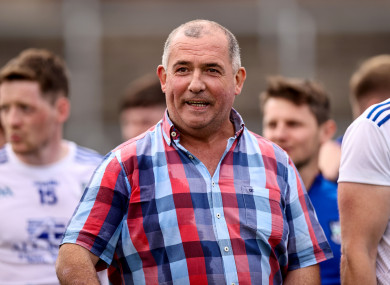 A happy Monaghan manager Seamus McEnaney after the game.