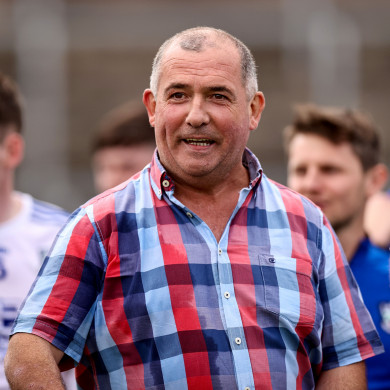 A happy Monaghan manager Seamus McEnaney after the game.