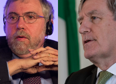 Economist Paul Krugman (L) and Irish Ambassador to the US Daniel Mulhall