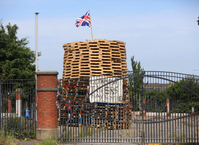 A bonfire in the loyalist Tiger’s Bay area has caused controversy (Peter Morrison/PA)