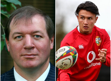 Neil Francis (L) and Lions out-half Marcus Smith (R).