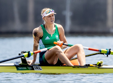 Sanita Puspure after her victory this morning.