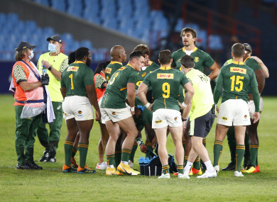 The Springboks haven't played since beating Georgia on 2 July.