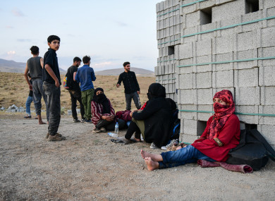 Afghan refugees that crossed the Iran-Turkey border this week.