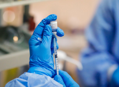 A medical worker preparing a dose of the Pfizer/BioNTech Covid-19 vaccine.