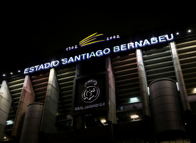 A view of Real Madrid's Santiago Bernabeu stadium.