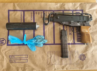 The suspected gun and drugs seized in Dublin yesterday.