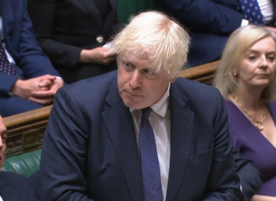 Boris Johnson during the House of Commons debate on Afghanistan.