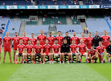 The Tyrone panel pictured ahead of their recent Ulster final victory over Monaghan at Croke Park.