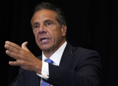 Andrew Cuomo speaks during a news conference.