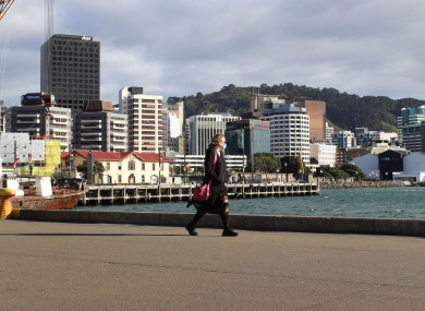 A woman walking in Wellington, New Zealand earlier this week during a Level 4 lockdown.