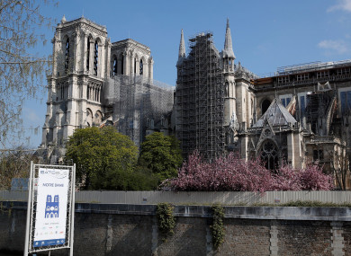 Notre Dame cathedral has been shroud in scaffolding (Francois Mori/AP)