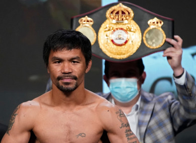 Manny Pacquiao has won world titles in eight different weight divisions.