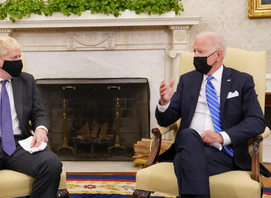 UK Prime Minister Boris Johnson (left) meets US President Joe Biden.