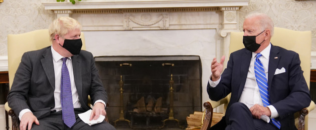 UK Prime Minister Boris Johnson (left) meets US President Joe Biden.