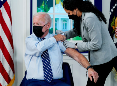 US President Joe Biden receives a booster shot