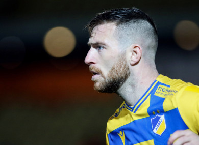 Jack Byrne, making a rare appearance for Apoel.