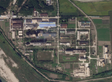 Satellite photo showing a uranium enrichment plant at the Yongbyon nuclear complex.