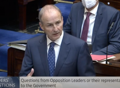 Taoiseach takes his first Leaders' Questions in the Dail today after more than a year of sittings being held in the Convention Centre.