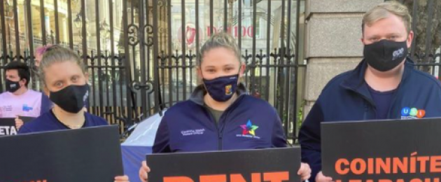 Students at the Dáil today.