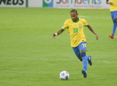 Neymar in action for Brazil last month.
