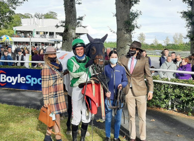Royal Rendezvous with winning connections after his victory in the PWC Champion Chase at Gowran.