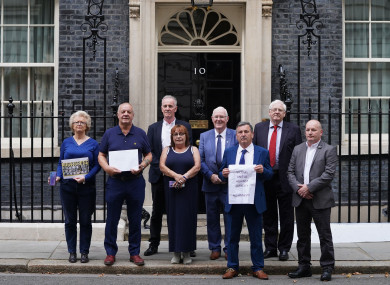 Relatives of victims of the Northern Ireland Troubles previously handed a letter into Number 10 protesting against the Government’s planned statute of limitations on future prosecutions