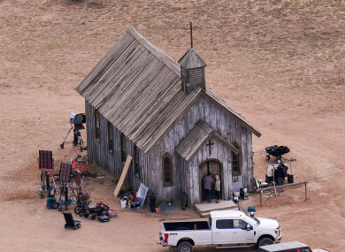 The film set at the Bonanza Creek Ranch in Santa Fe