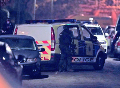 Armed police during an incident at an address in Rutland Avenue in Sefton Park, after an explosion at Liverpool Women's Hospital