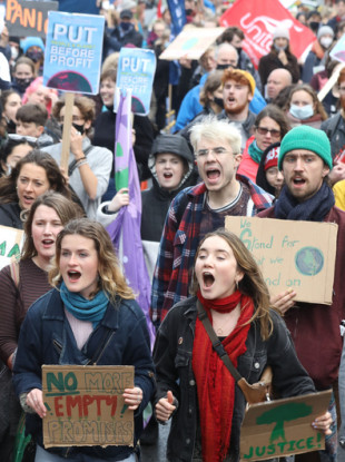 Protestors in Dublin.