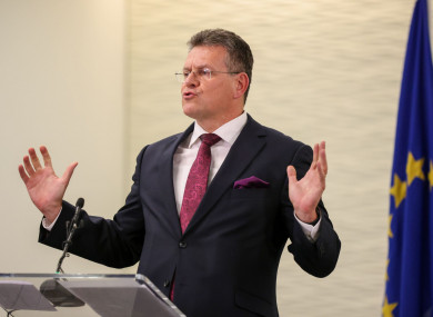 Maros Sefcovic after a meeting at Lancaster House in London
