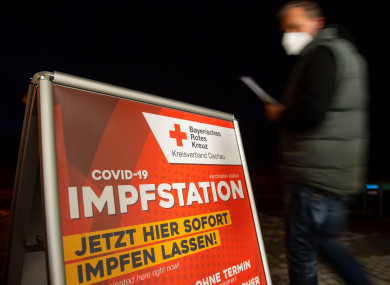 A Covid-19 vaccination station in Ampermoching, Germany.