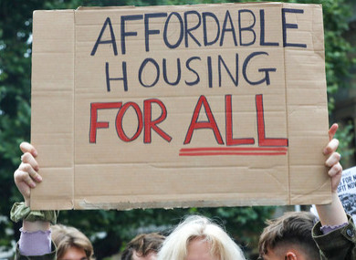 A rally against the housing crisis in Dublin, September 2021