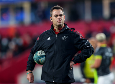 Munster boss Johann van Graan is still isolating back in Ireland.