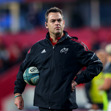 Munster boss Johann van Graan is still isolating back in Ireland.
