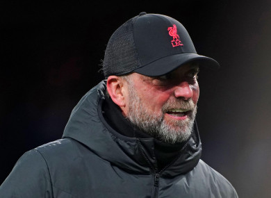 Liverpool manager Jurgen Klopp after the Premier League match.