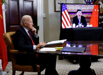 US President Joe Biden speaks virtually with Chinese leader Xi Jinping in November.