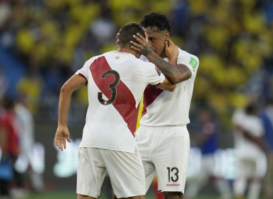Celebrations after Edison Flores (3) scored the winner.