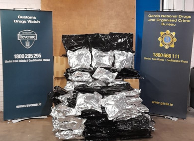 The cannabis seized by gardaí and Revenue officers yesterday.