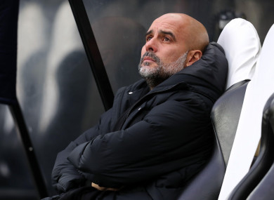 Man City boss Pep Guardiola (file pic).