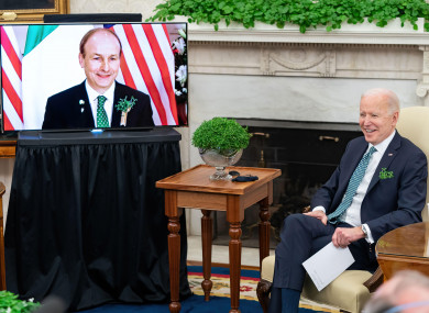 An online St Patrick's Day event was held with US President Joe Biden last year.