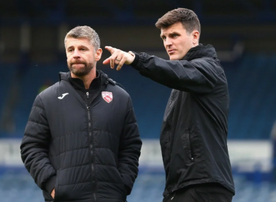 Diarmuid O'Carroll (right) takes charge of Morecambe for tomorrow's test.