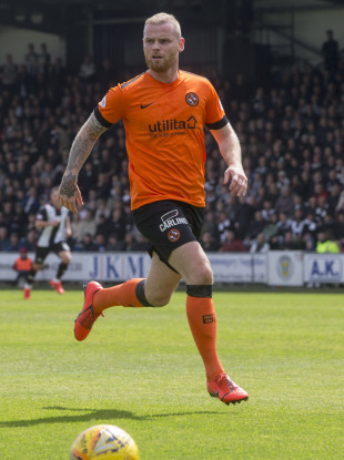 Dundee Utd's Mark Connolly during the Ladbrokes Premiership play-off final in 2019.