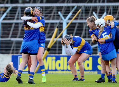 St Rynagh's players celebrate at the final whistle.