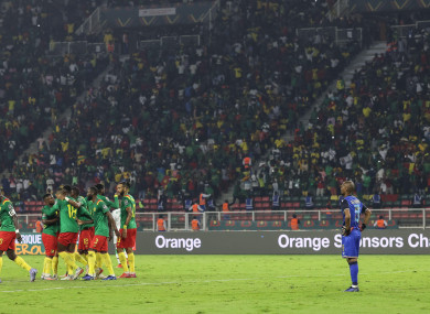 Cameroon during yesterday's match