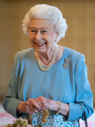 The UK's Queen during a reception in the Ballroom of Sandringham House.