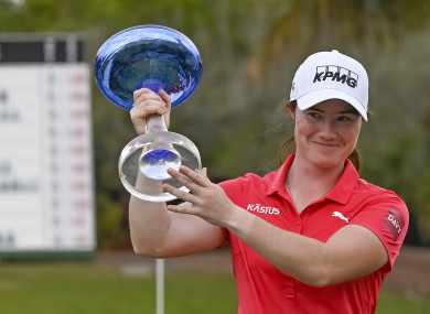 Leona Maguire celebrates after her win on Saturday.