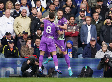 Tottenham Hotspur's Matt Doherty (right) celebrates with Harry Winks.