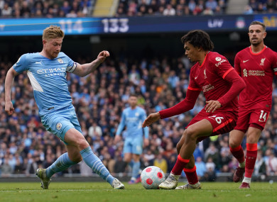 Action from Man City and Liverpool yesterday.