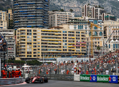 Charles Leclerc pictured competing at the Monaco Grand Prix.